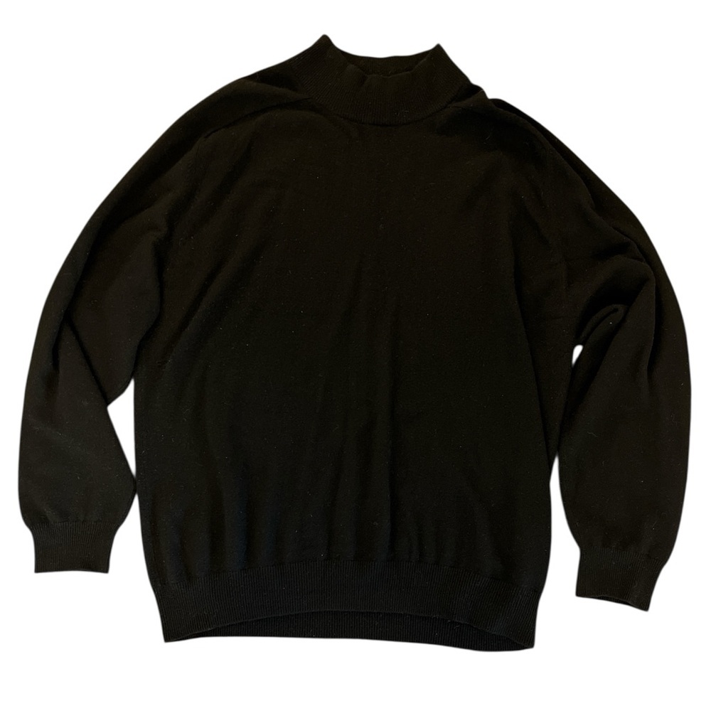 RECORD 100% Cashmere Black Mock Neck Sweater - Picture 3 of 9
